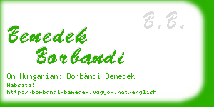 benedek borbandi business card