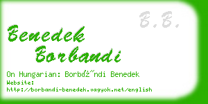 benedek borbandi business card